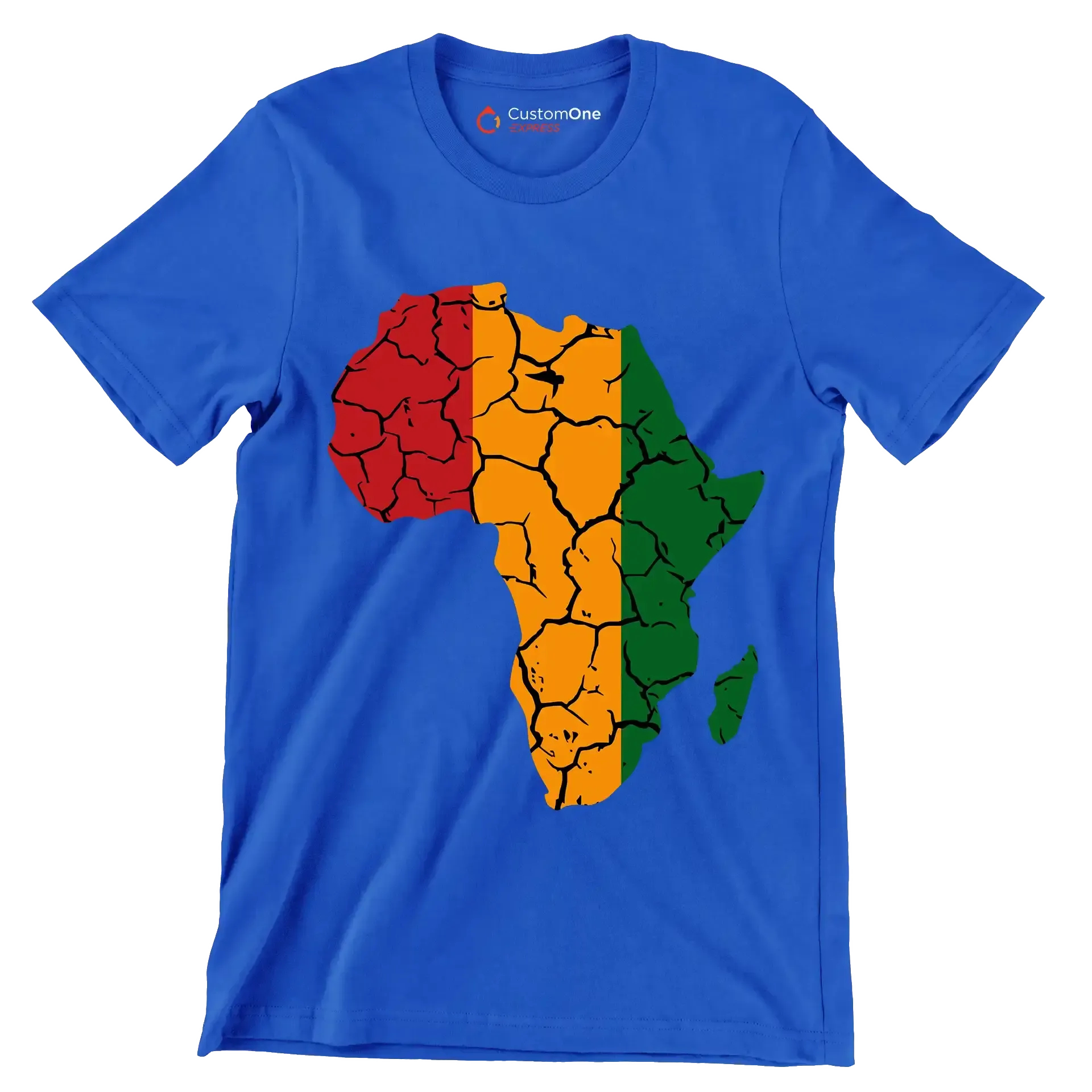 Africa Map Rustic Heat Design - Martin Luther King T-Shirt-Blue-S-Custom One Express