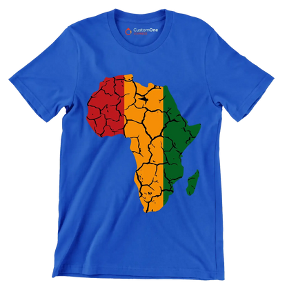 Africa Map Rustic Heat Design - Martin Luther King T-Shirt-Blue-S-Custom One Express