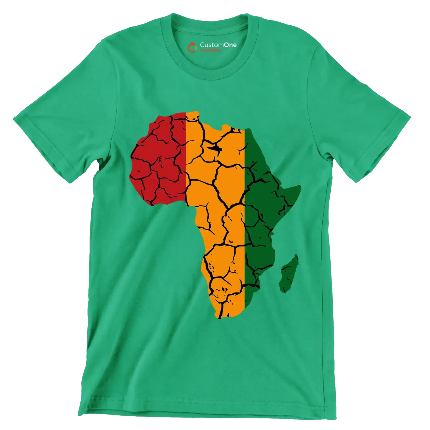 Africa Map Rustic Heat Design - Martin Luther King T-Shirt-Green-S-Custom One Express