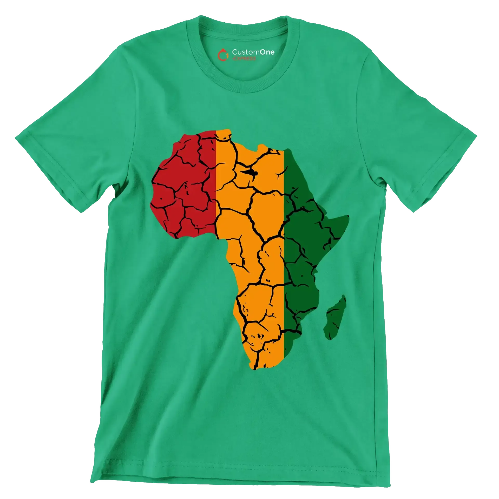 Africa Map Rustic Heat Design - Martin Luther King T-Shirt-Green-S-Custom One Express