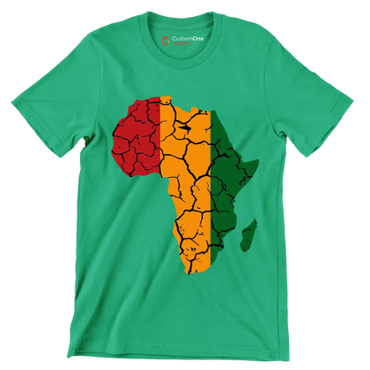 Africa Map Rustic Heat Design - Martin Luther King T-Shirt-Green-S-Custom One Express