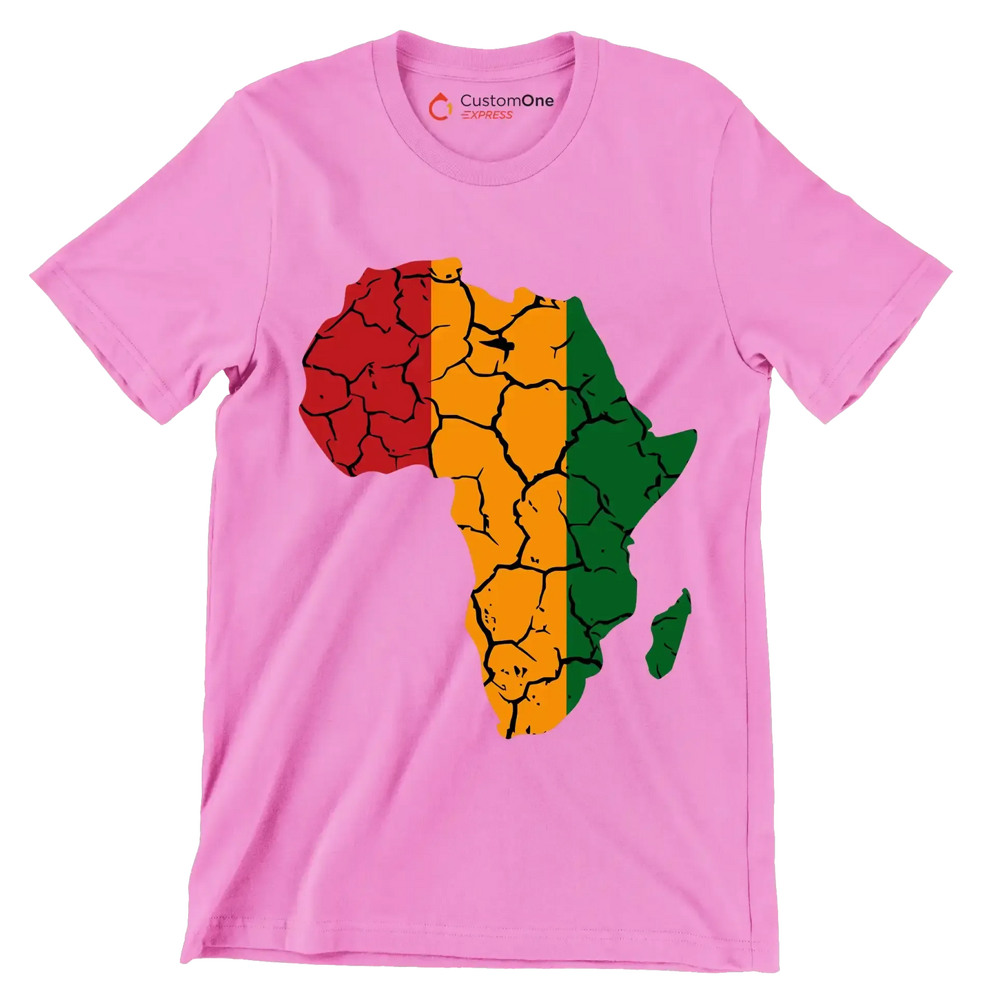 Africa Map Rustic Heat Design - Martin Luther King T-Shirt-Pink-S-Custom One Express