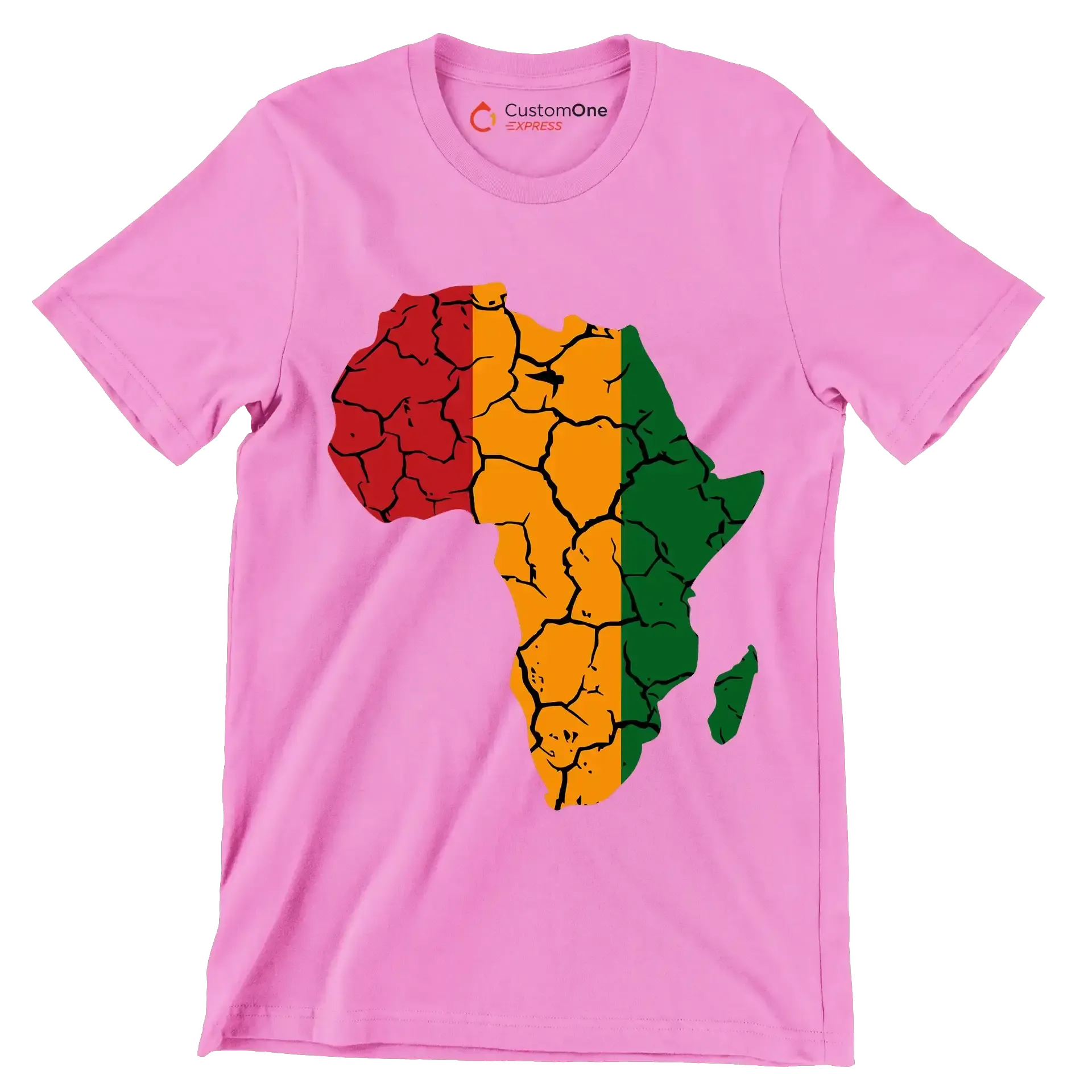 Africa Map Rustic Heat Design - Martin Luther King T-Shirt-Pink-S-Custom One Express