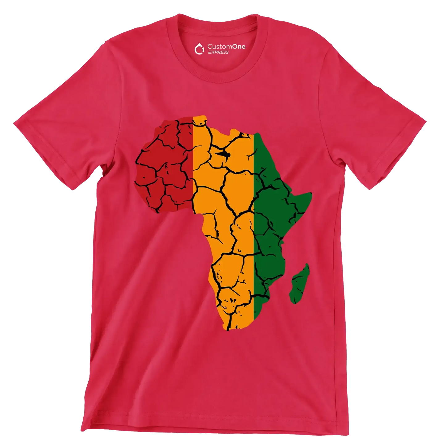 Africa Map Rustic Heat Design - Martin Luther King T-Shirt-Red-S-Custom One Express