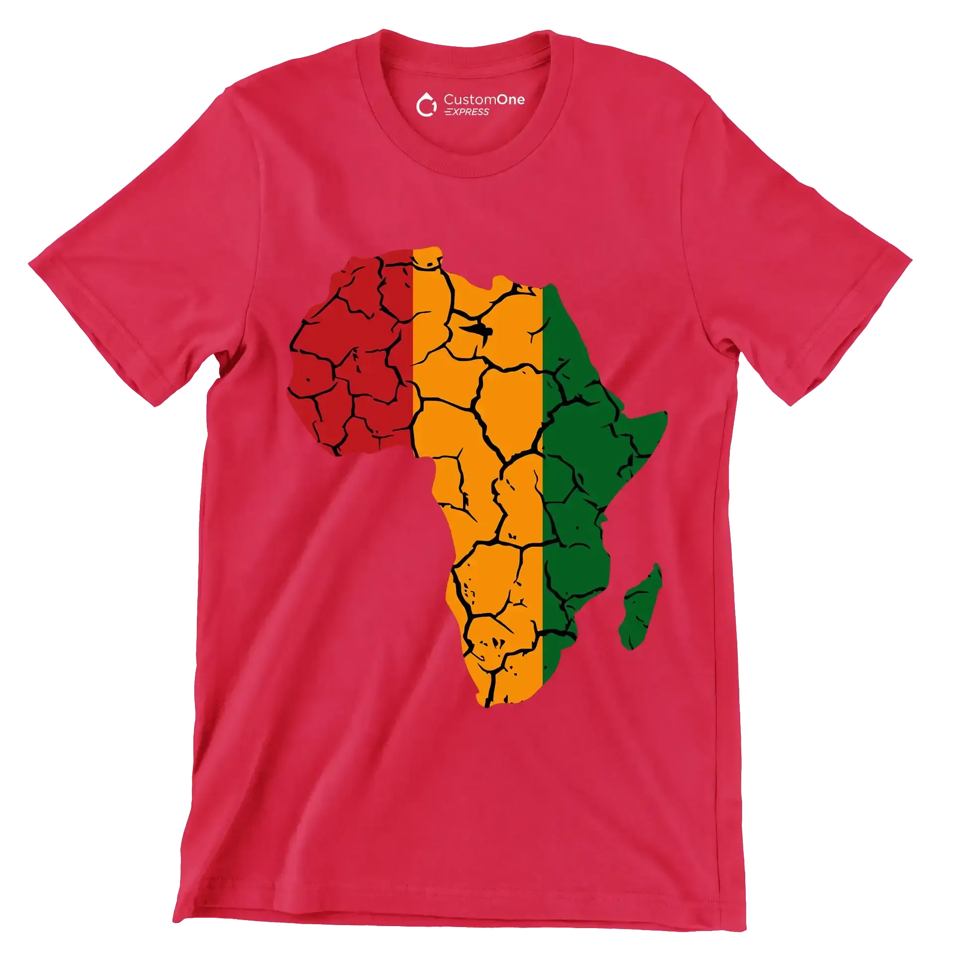 Africa Map Rustic Heat Design - Martin Luther King T-Shirt-Red-S-Custom One Express