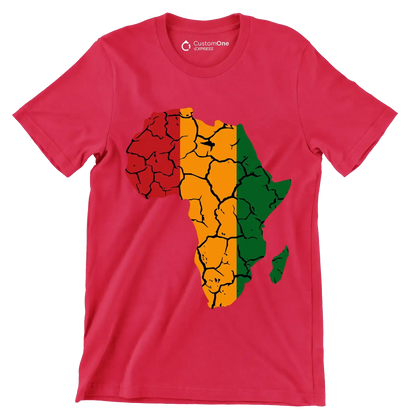 Africa Map Rustic Heat Design - Martin Luther King T-Shirt-Red-S-Custom One Express