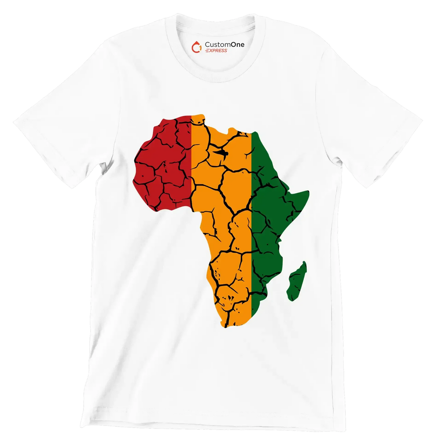Africa Map Rustic Heat Design - Martin Luther King T-Shirt-White-S-Custom One Express