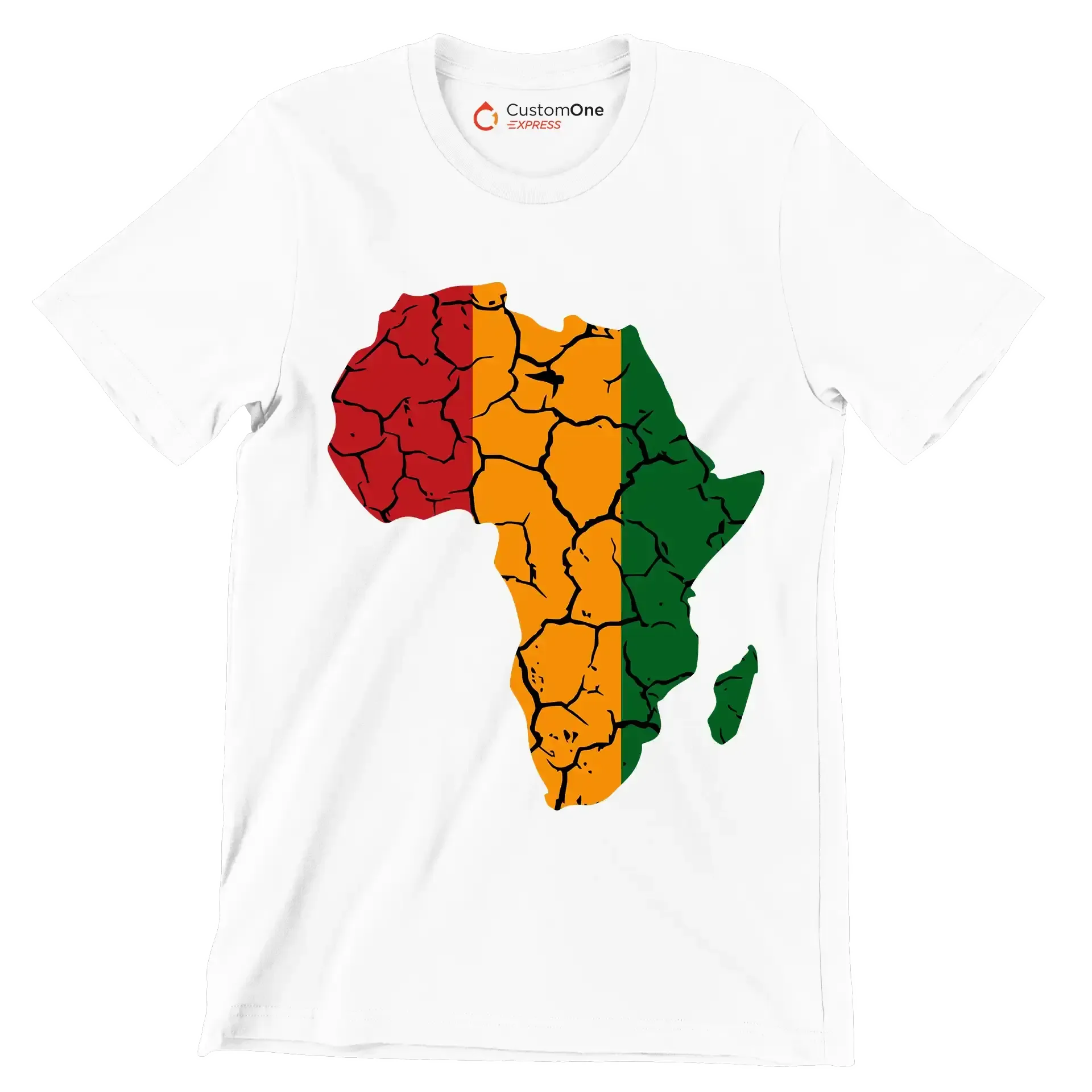 Africa Map Rustic Heat Design - Martin Luther King T-Shirt-White-S-Custom One Express