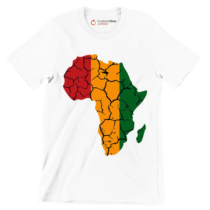 Africa Map Rustic Heat Design - Martin Luther King T-Shirt-White-S-Custom One Express