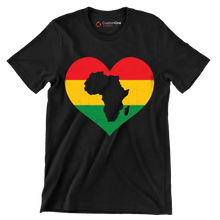 African Map Heart Distressed Design - Martin Luther King T-Shirt-Black-S-Custom One Express