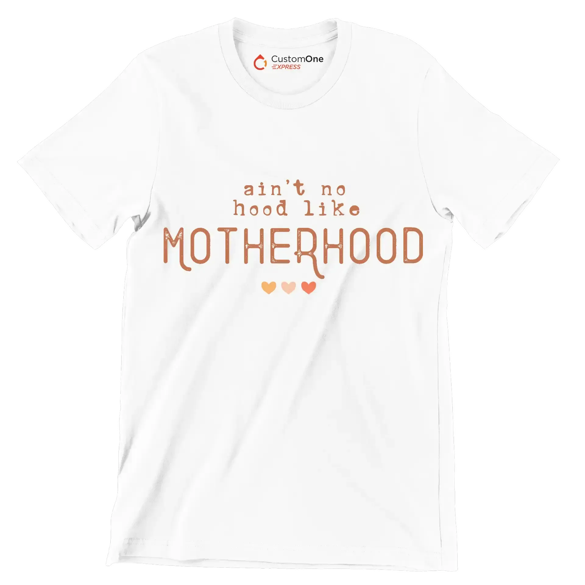 Aint No Hood Like Motherhood - Mother’s Day T-Shirt-White-S-Custom One Express