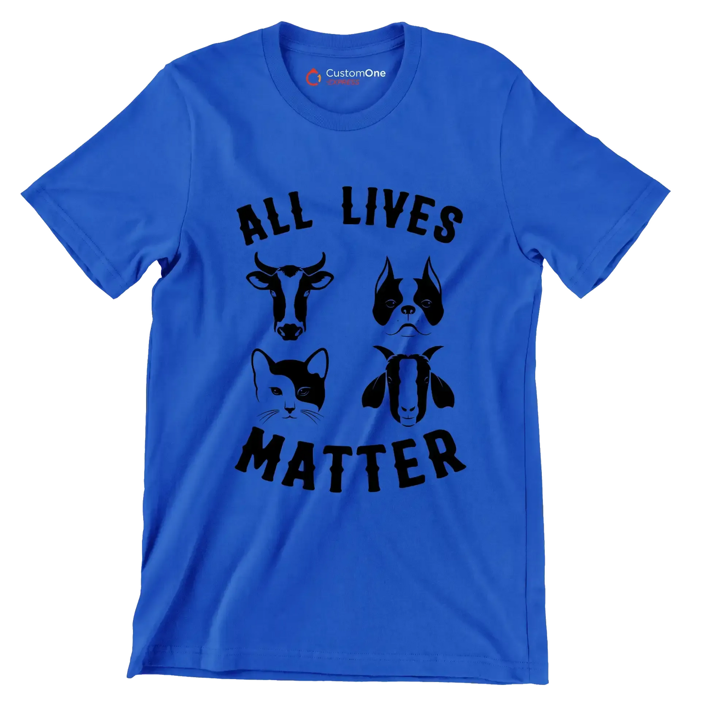 All lives matter - Vegan Themed T-Shirt-Blue-S-Custom One Express