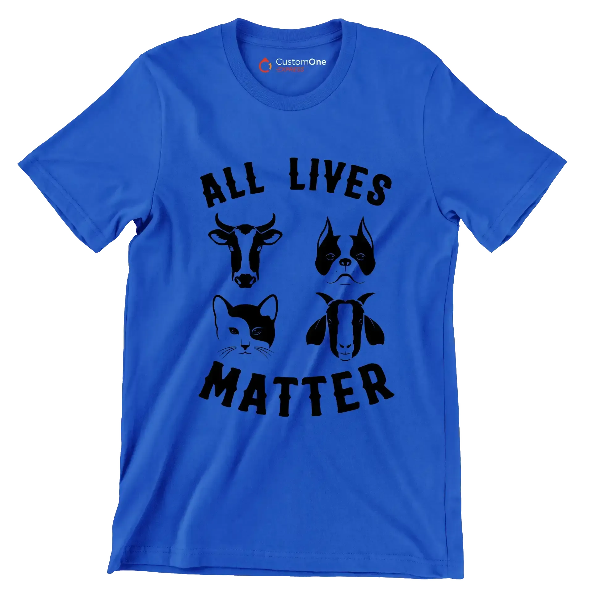 All lives matter - Vegan Themed T-Shirt-Blue-S-Custom One Express
