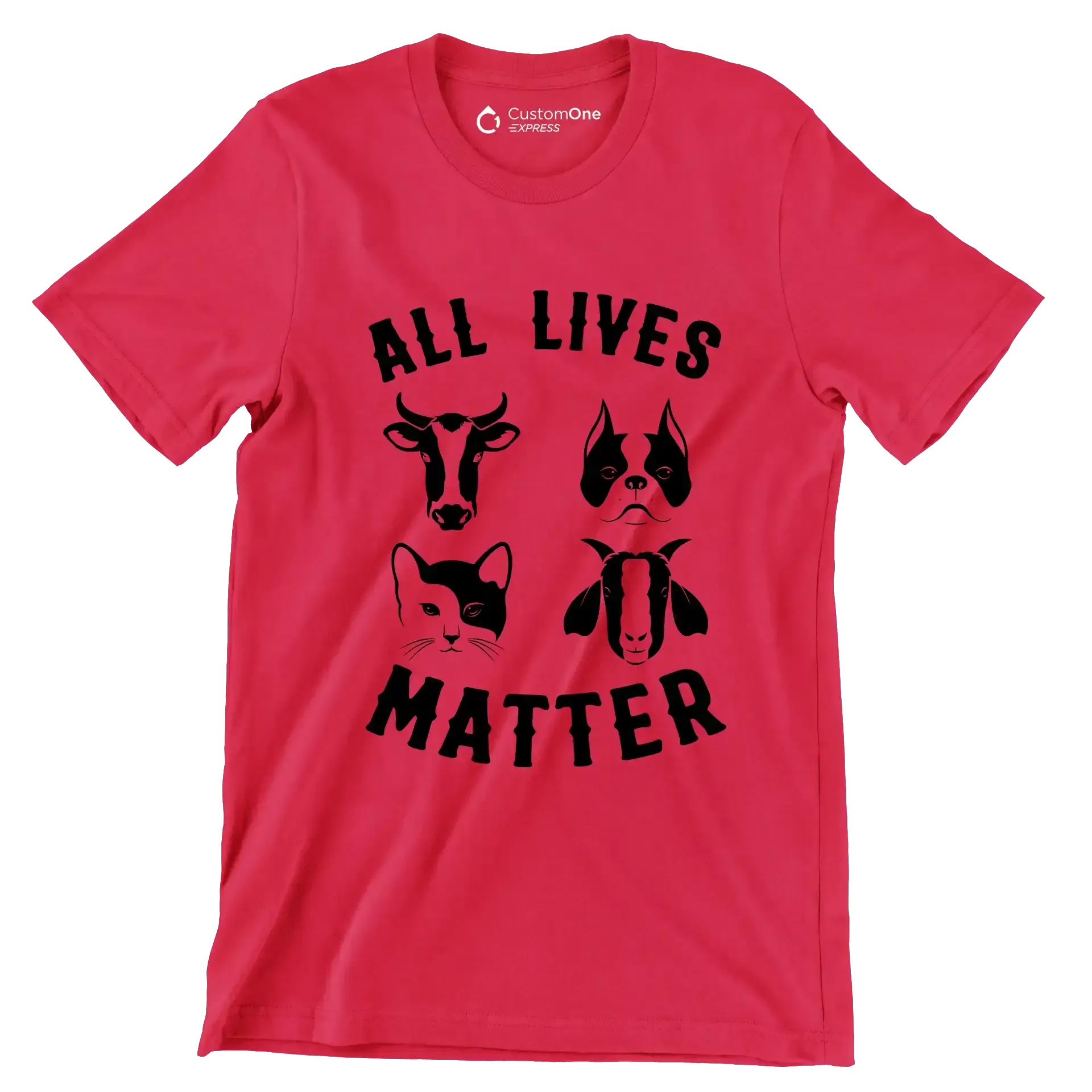 All lives matter - Vegan Themed T-Shirt-Red-S-Custom One Express