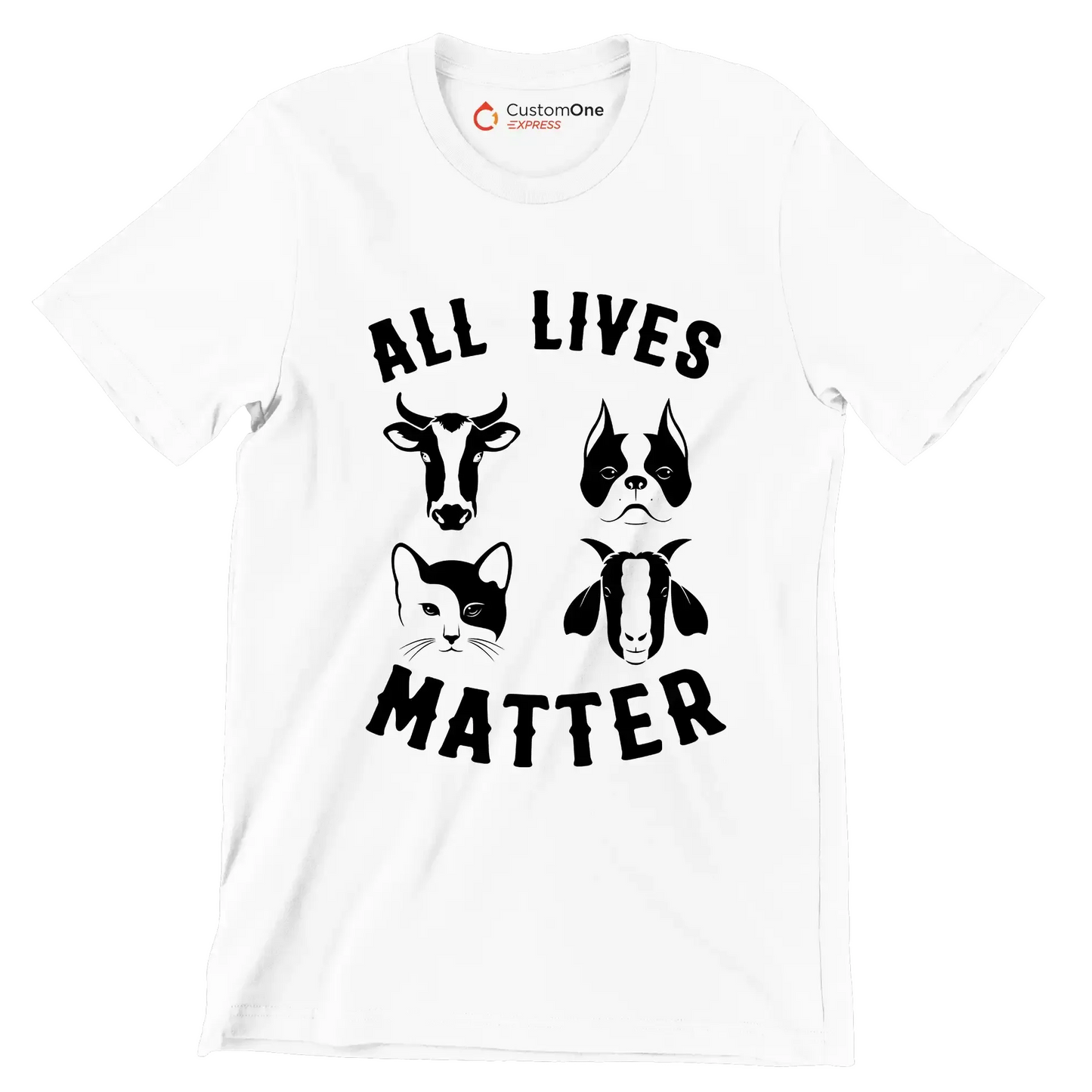 All lives matter - Vegan Themed T-Shirt-White-S-Custom One Express