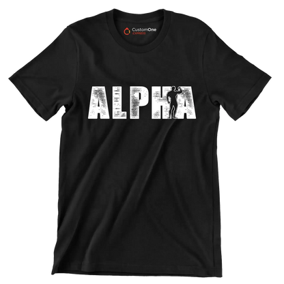 Alpha - Gym Themed T-Shirt-Black-S-Custom One Express