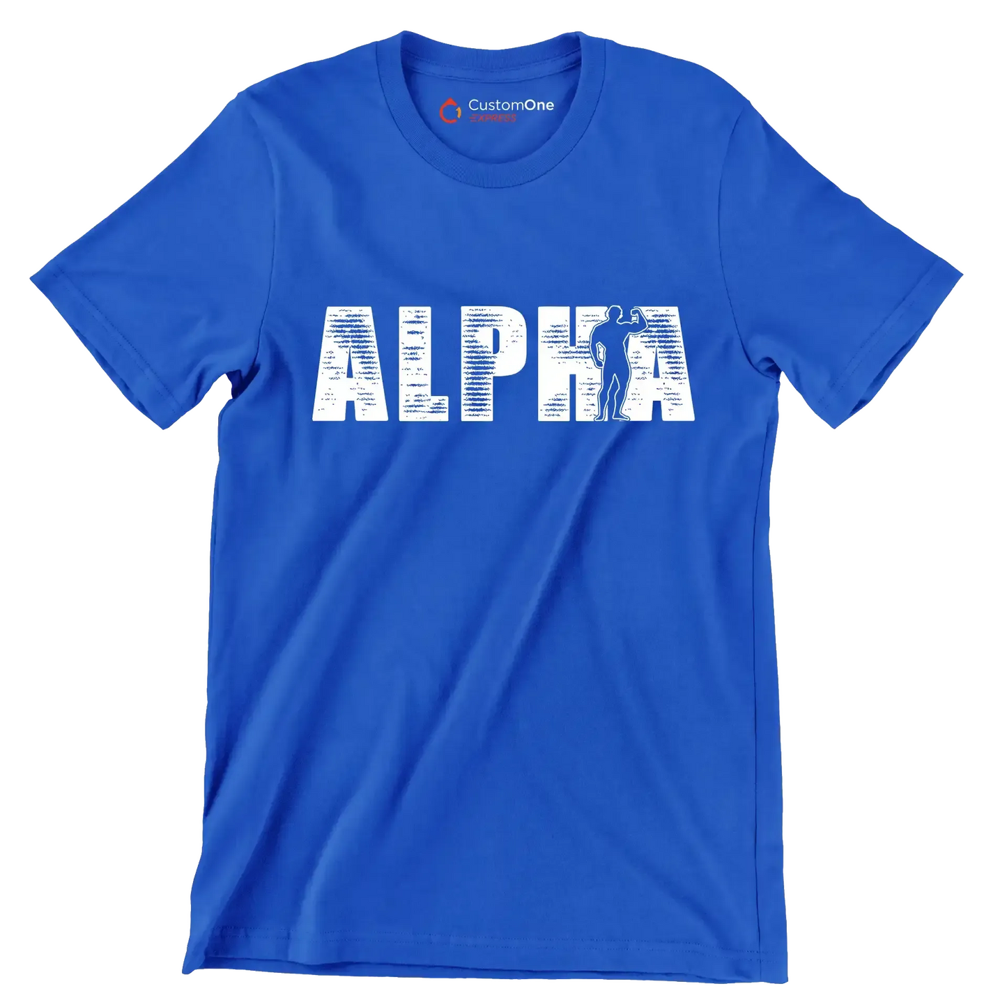 Alpha - Gym Themed T-Shirt-Blue-S-Custom One Express