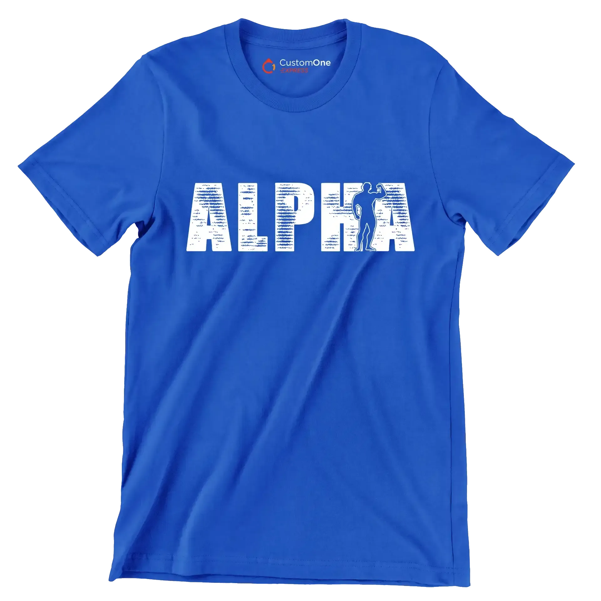 Alpha - Gym Themed T-Shirt-Blue-S-Custom One Express