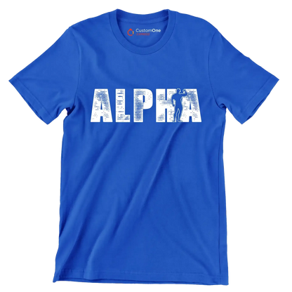 Alpha - Gym Themed T-Shirt-Blue-S-Custom One Express