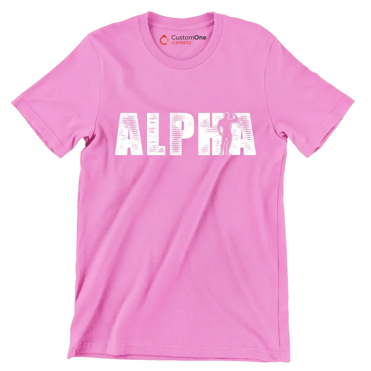 Alpha - Gym Themed T-Shirt-Pink-S-Custom One Express