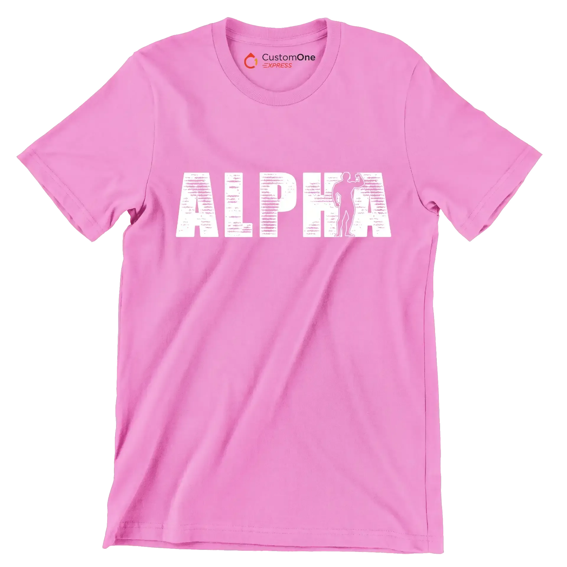 Alpha - Gym Themed T-Shirt-Pink-S-Custom One Express