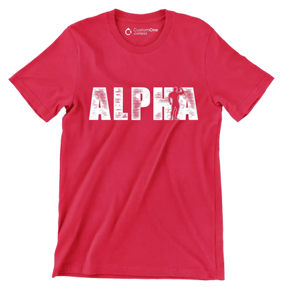Alpha - Gym Themed T-Shirt-Red-S-Custom One Express