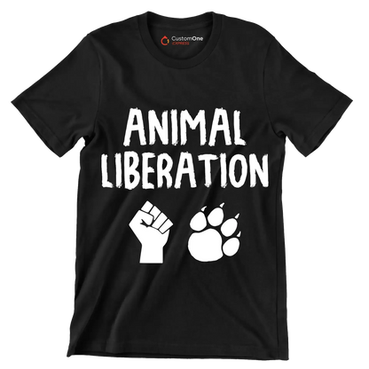 Animal Liberation - Vegan Themed T-Shirt-Black-S-Custom One Express