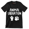 Animal Liberation - Vegan Themed T-Shirt-Black-S-Custom One Express