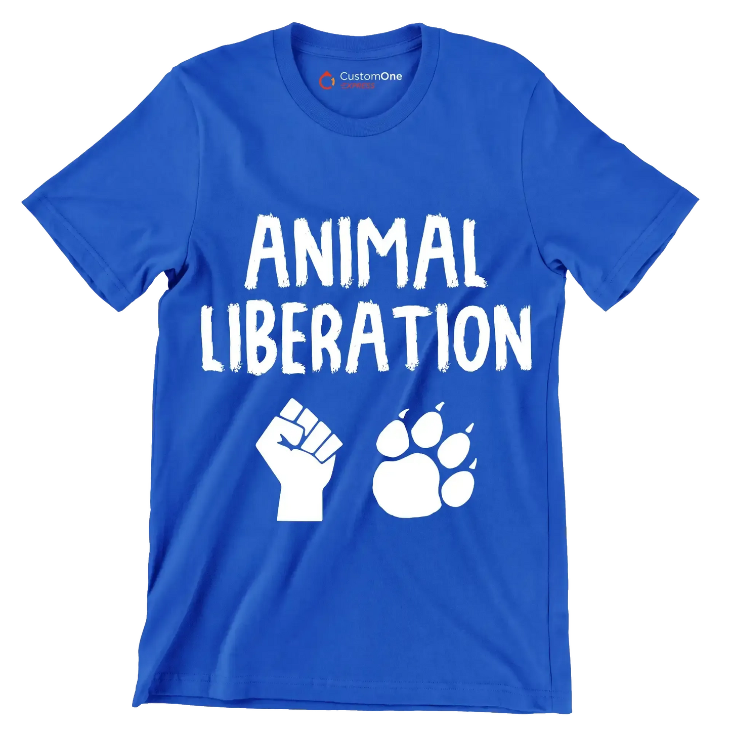 Animal Liberation - Vegan Themed T-Shirt-Blue-S-Custom One Express