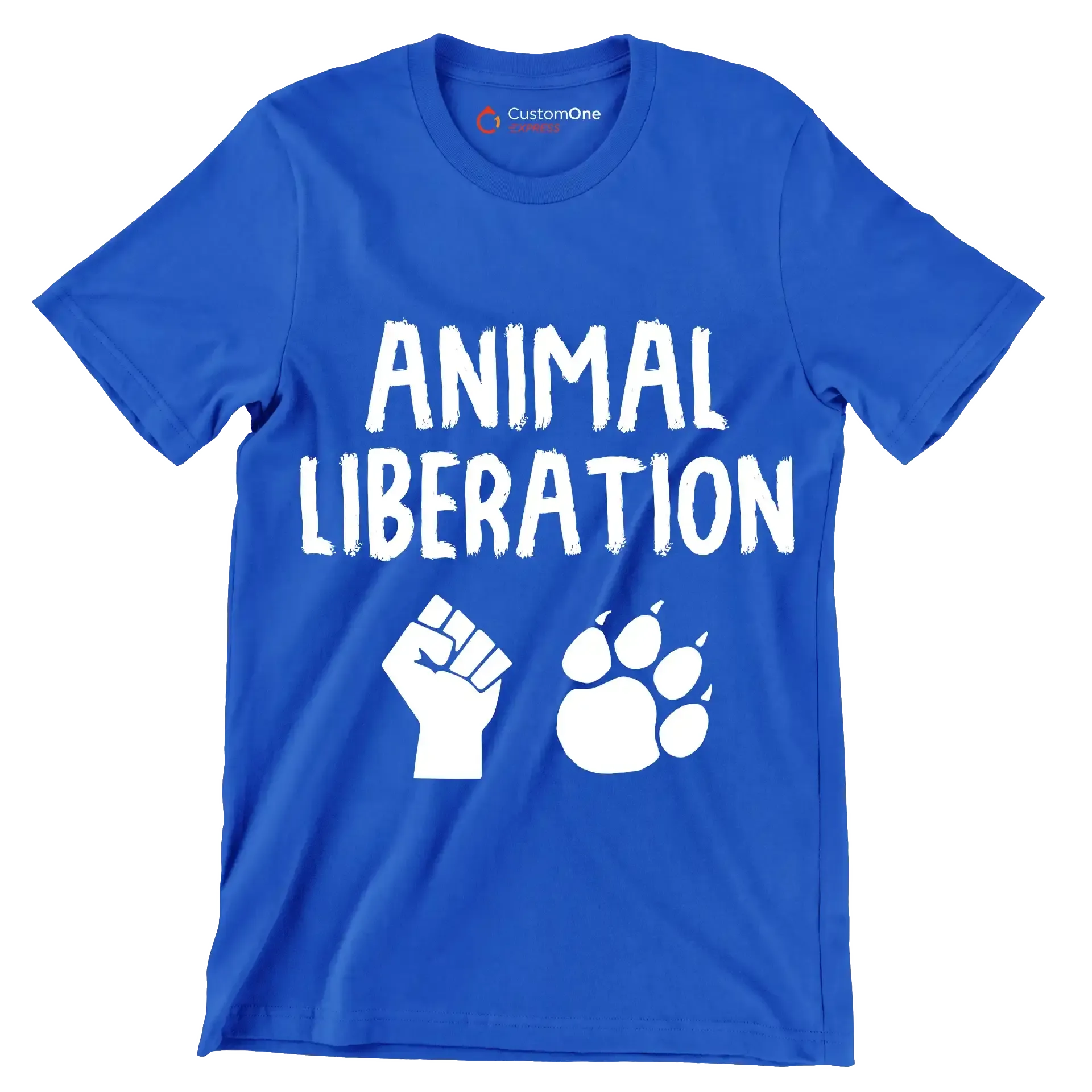 Animal Liberation - Vegan Themed T-Shirt-Blue-S-Custom One Express