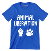 Animal Liberation - Vegan Themed T-Shirt-Blue-S-Custom One Express