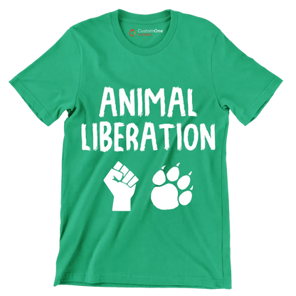 Animal Liberation - Vegan Themed T-Shirt-Green-S-Custom One Express
