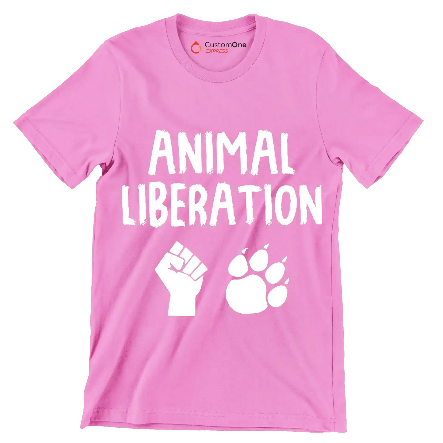 Animal Liberation - Vegan Themed T-Shirt-Pink-S-Custom One Express