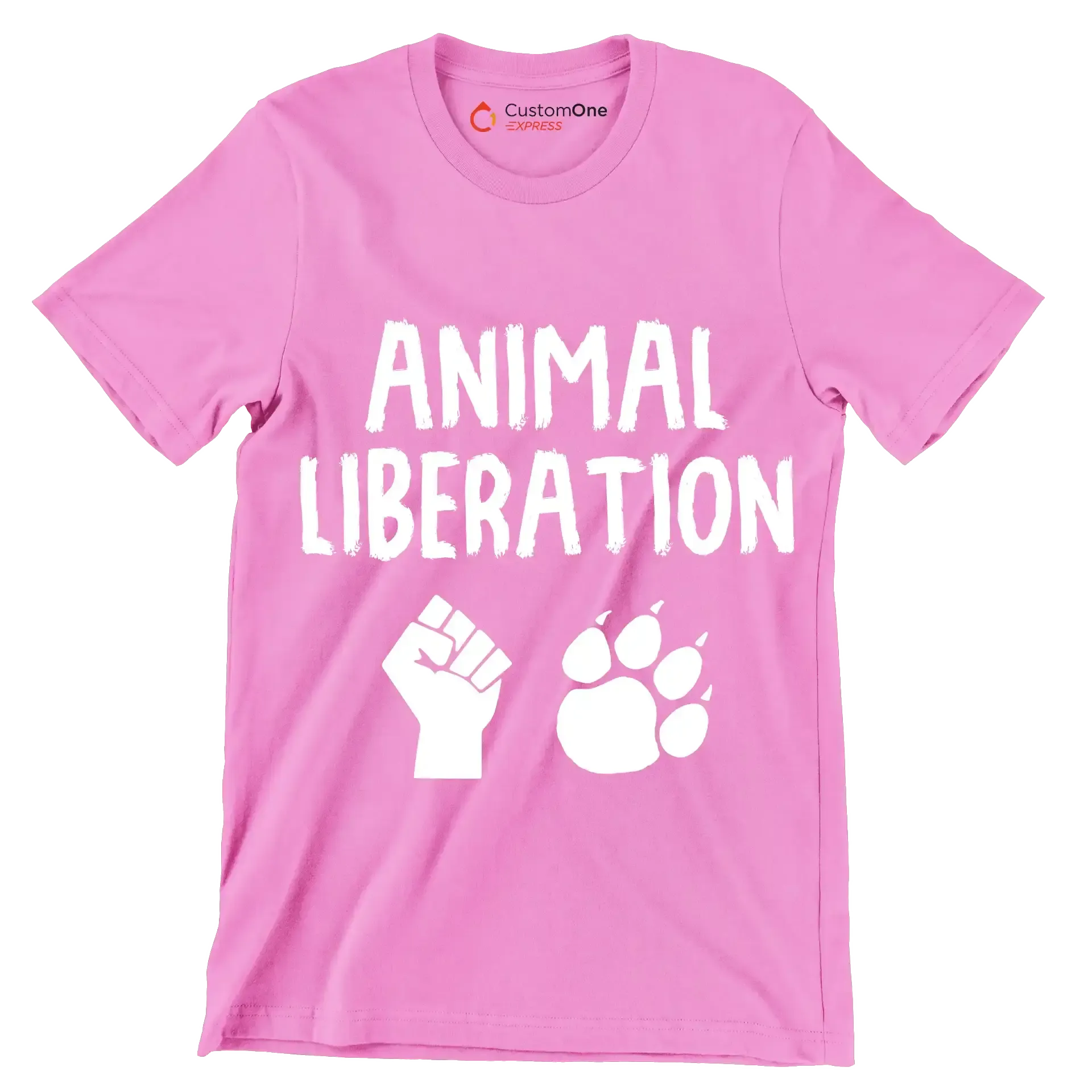 Animal Liberation - Vegan Themed T-Shirt-Pink-S-Custom One Express