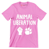 Animal Liberation - Vegan Themed T-Shirt-Pink-S-Custom One Express