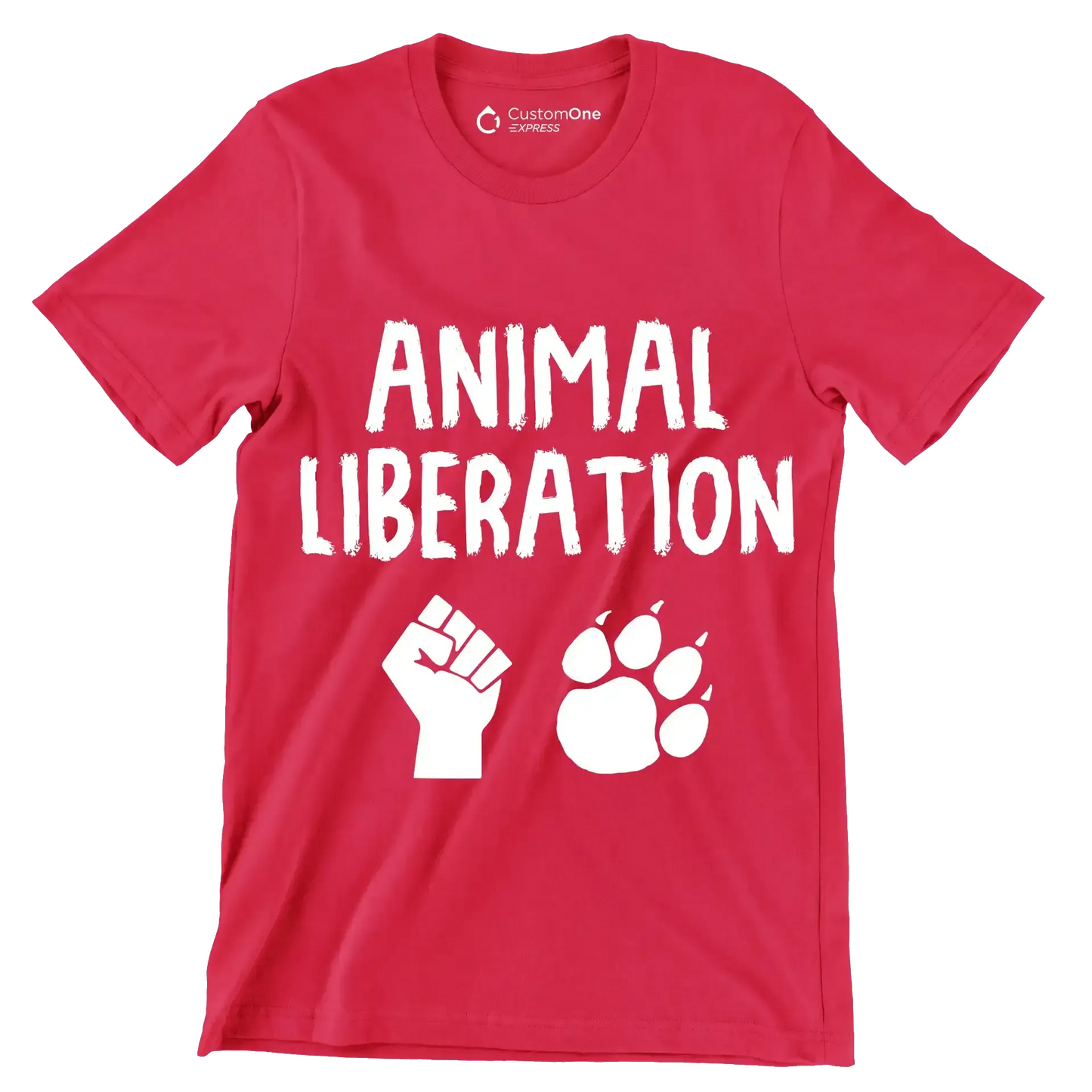 Animal Liberation - Vegan Themed T-Shirt-Red-S-Custom One Express