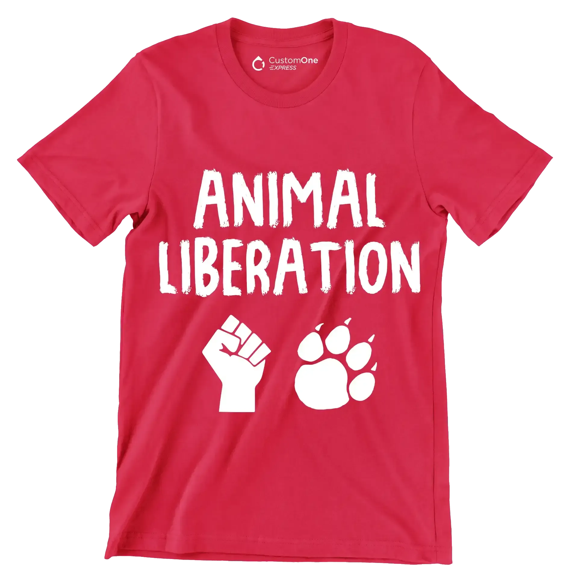 Animal Liberation - Vegan Themed T-Shirt-Red-S-Custom One Express