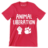 Animal Liberation - Vegan Themed T-Shirt-Red-S-Custom One Express