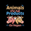 Animals are not products go Vegan - Vegan Themed T-Shirt-Black-S-Custom One Express