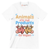 Animals are not products go Vegan - Vegan Themed T-Shirt-White-S-Custom One Express