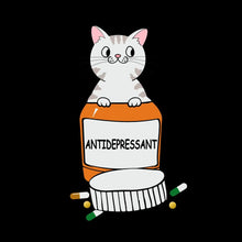 Antidepressant - Cat Themed T-Shirt-Black-S-Custom One Express