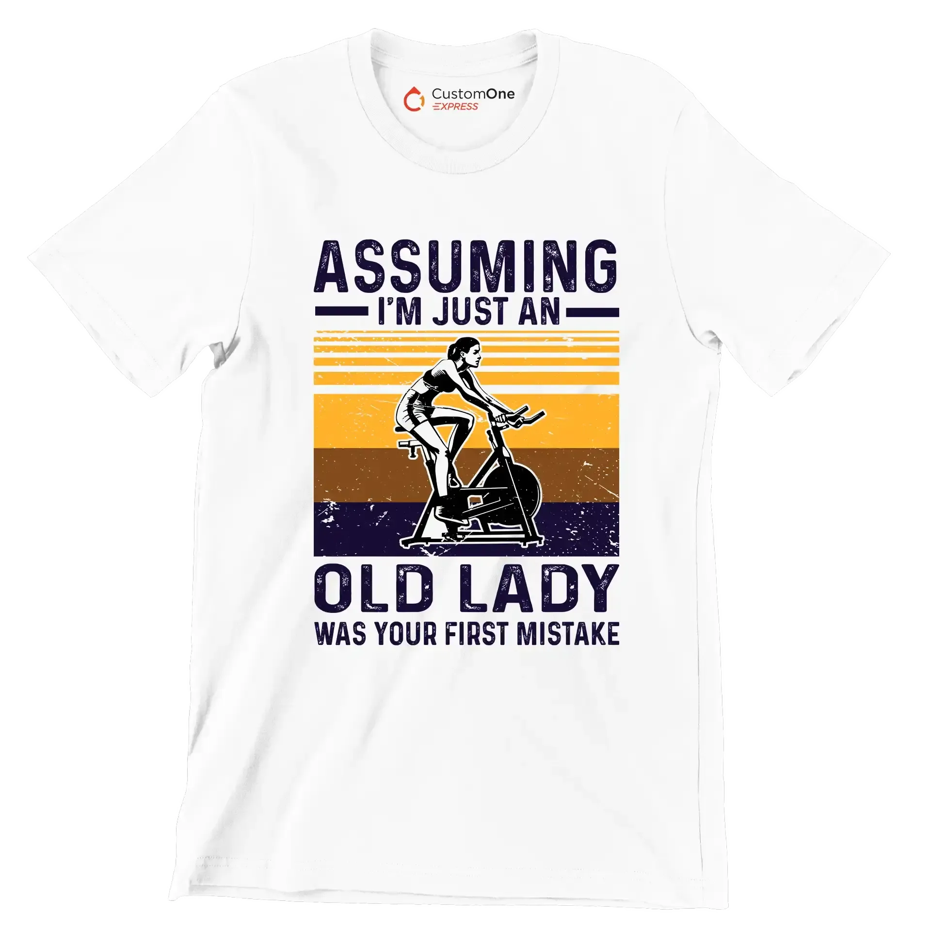 Assuming I'm Just An Old Lady Was Your First Mistake - Gym Themed T-Shirt-White-S-Custom One Express