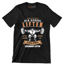 Athletic Dept Old School Lifter Legend Sports Co Classic Sports Legendary Lifter - Gym Themed T-Shirt-Black-S-Custom One Express