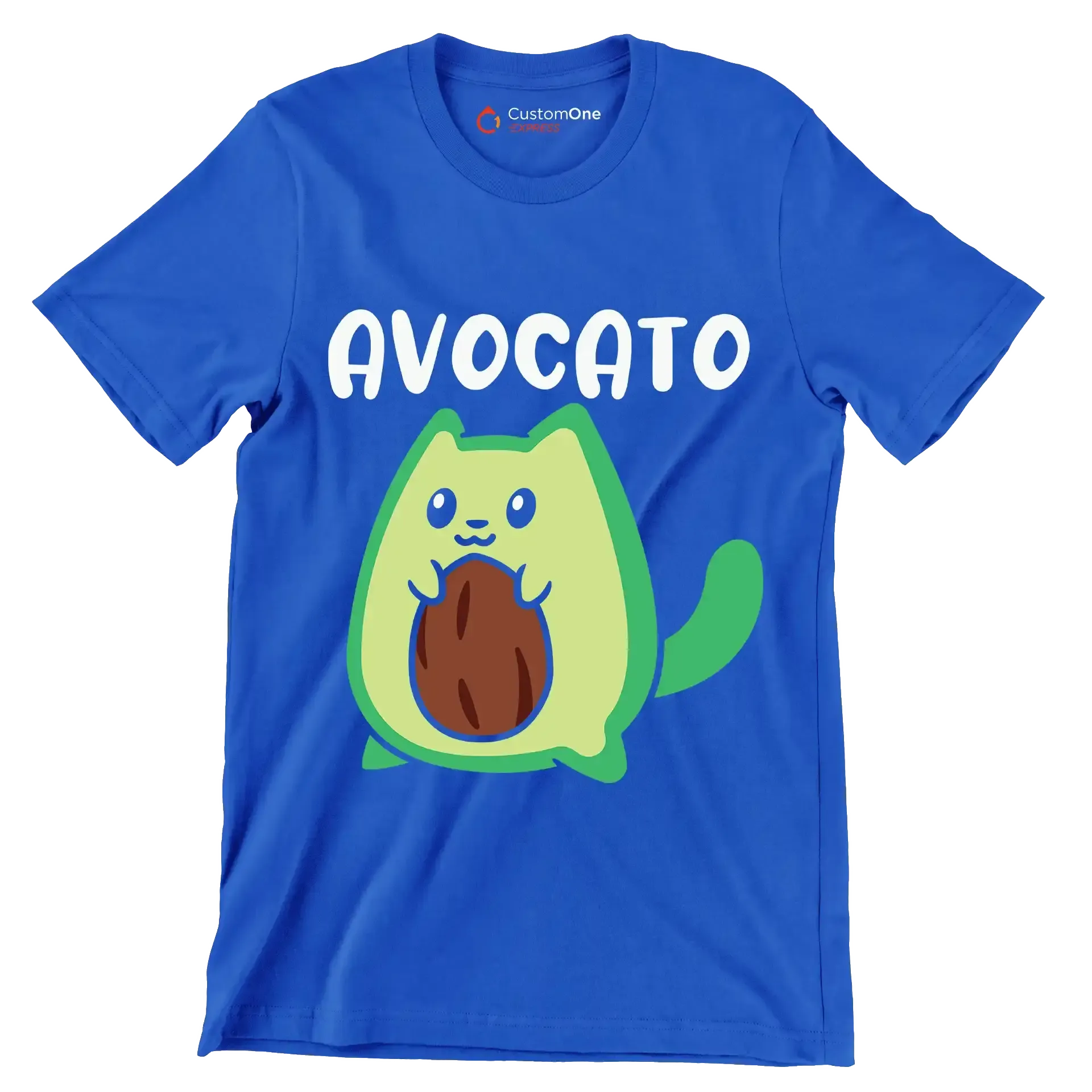 Avocato Funny Avocado Lover Cat - Cat Themed T-Shirt-Blue-S-Custom One Express