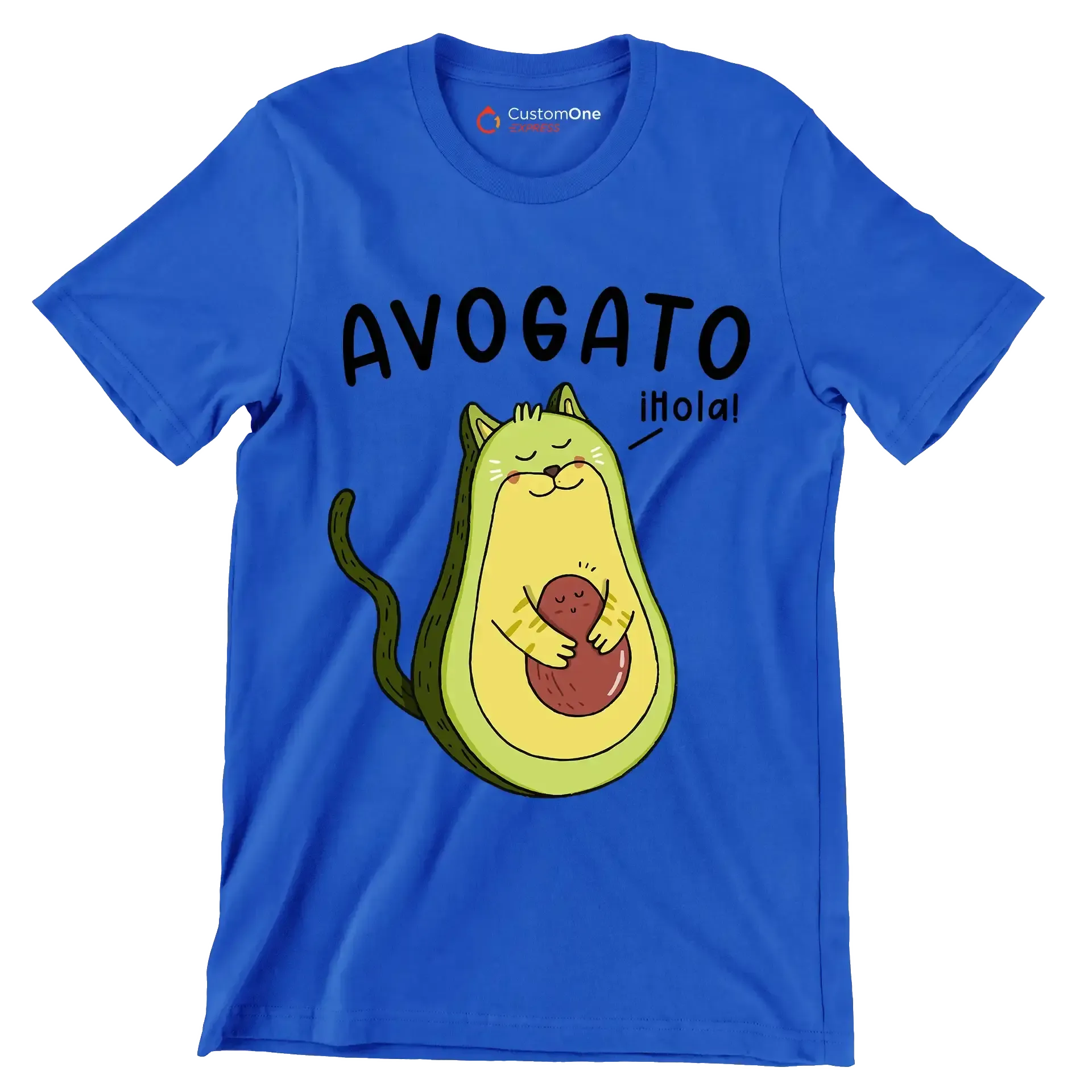 Avogato hola! - Cat Themed T-Shirt-Blue-S-Custom One Express