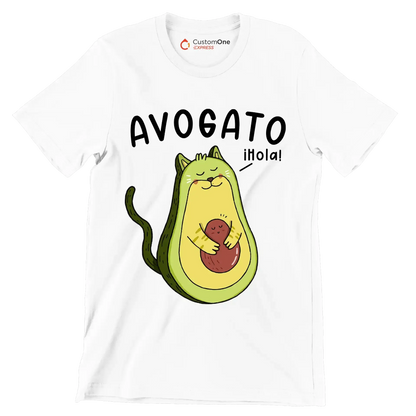 Avogato hola! - Cat Themed T-Shirt-White-S-Custom One Express