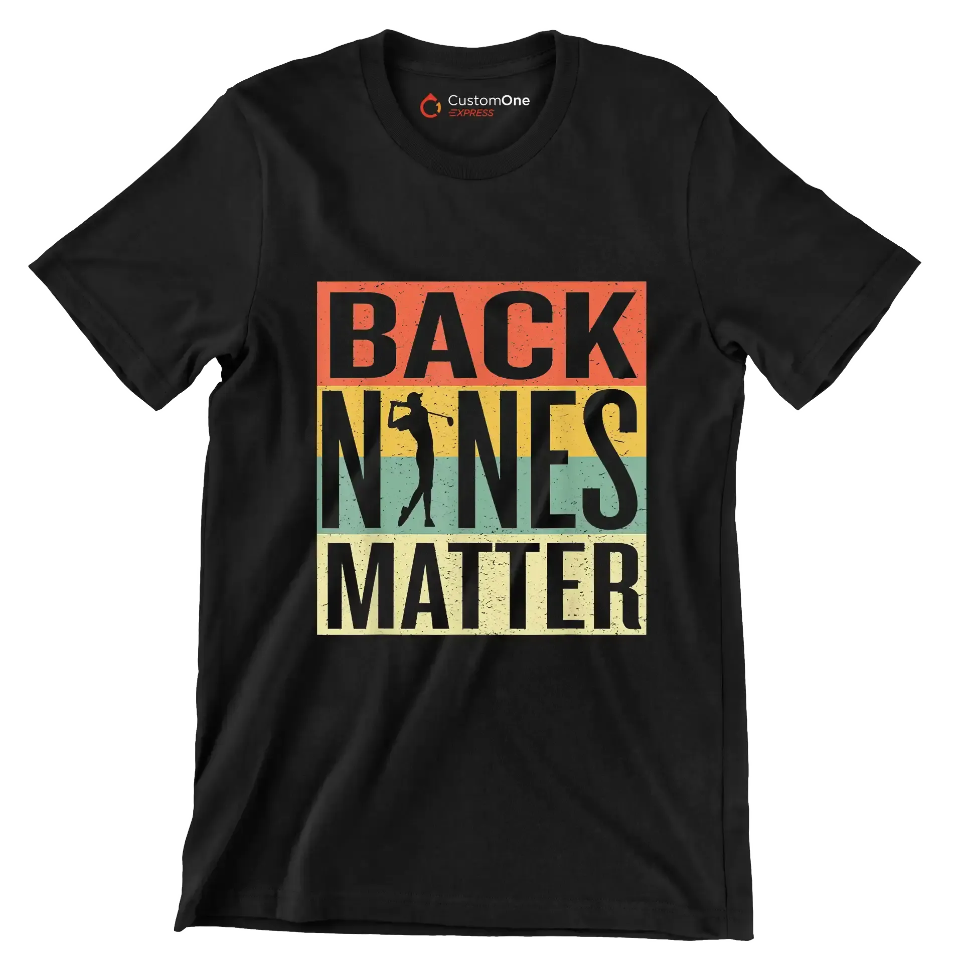 BACK NINES MATTER - Golf Themed T-Shirt-Black-S-Custom One Express