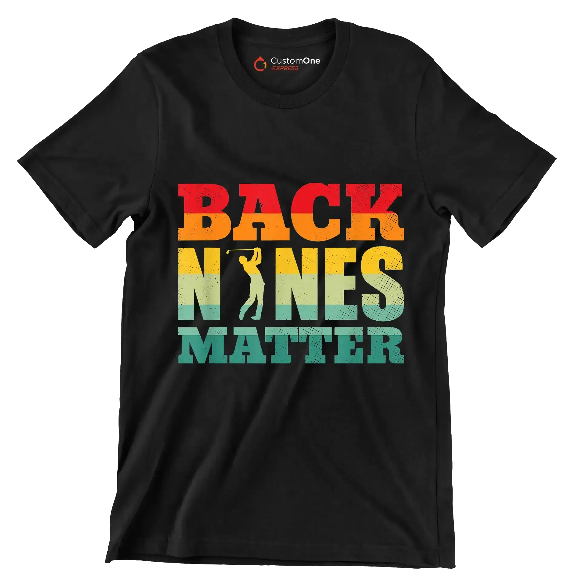 BACK NINES MATTER - Golf Themed T-Shirt-Black-S-Custom One Express