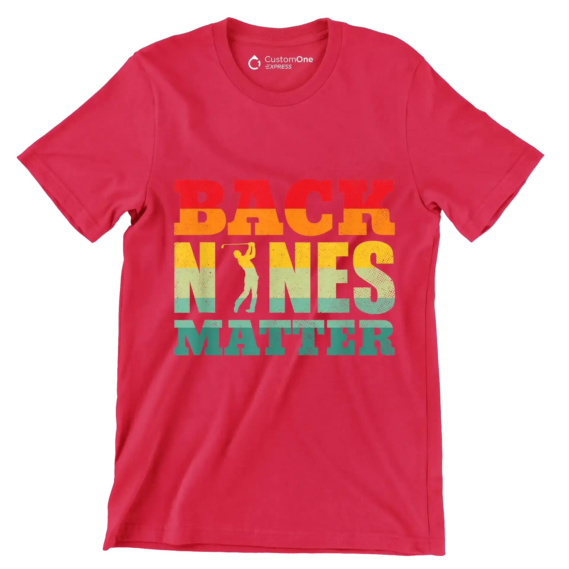 BACK NINES MATTER - Golf Themed T-Shirt-Red-S-Custom One Express