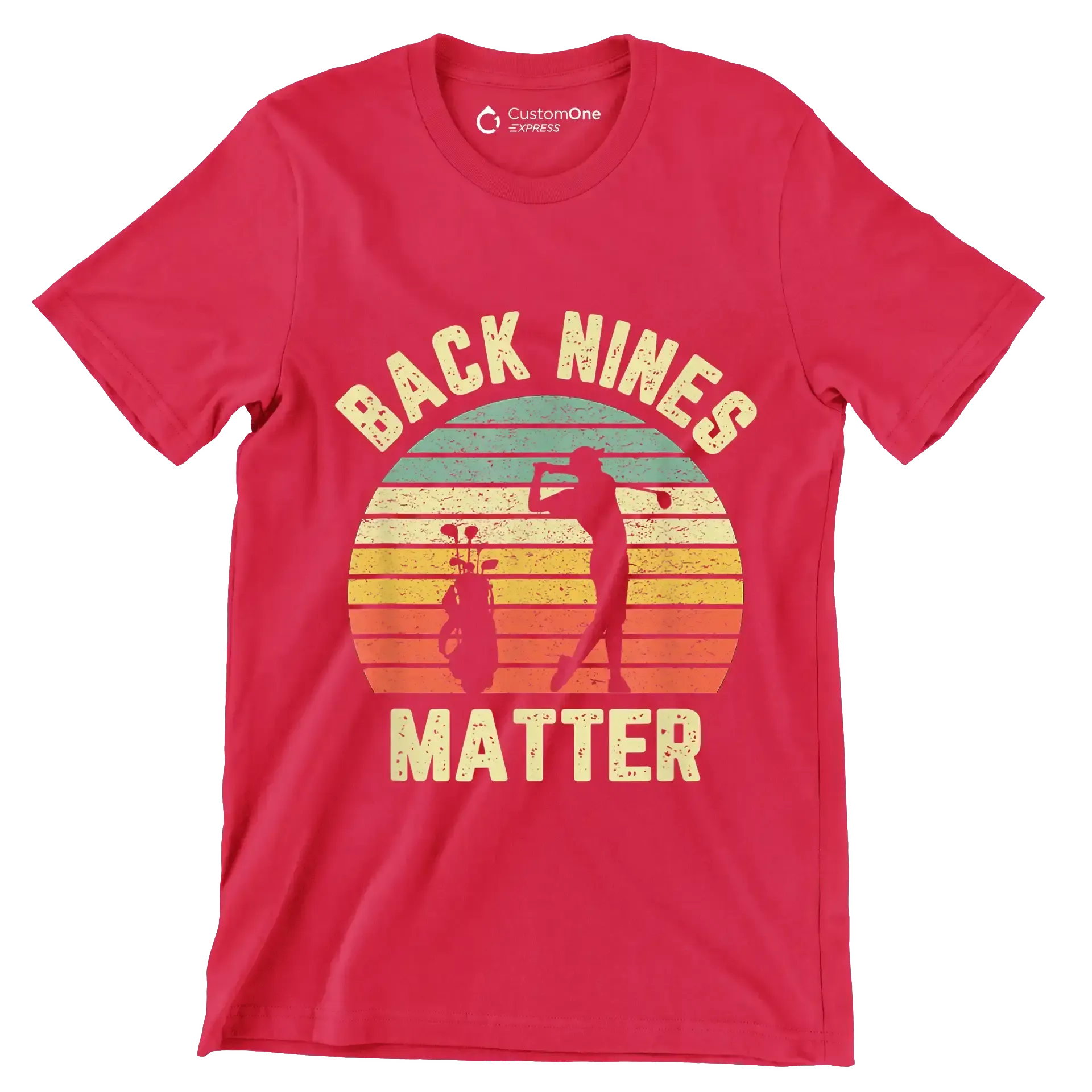 BACK NINES MATTER - Golf Themed T-Shirt-Red-S-Custom One Express